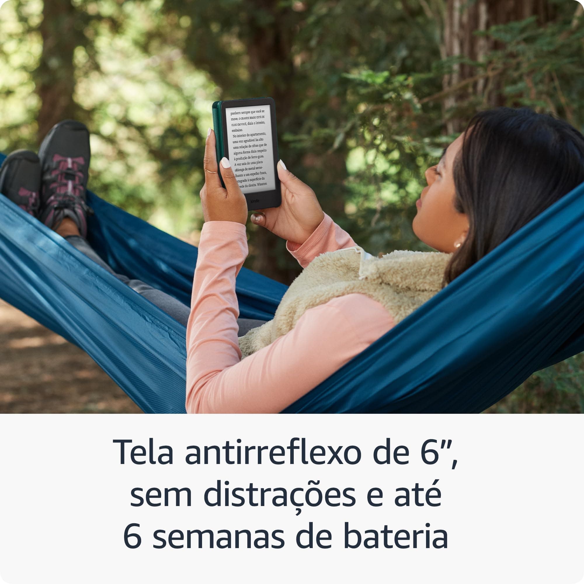 Kindle 16 GB (Última geração) - Leve e compacto, com tela antirreflexo, trocas de página mais rápidas, luz frontal ajustável e bateria de longa duração - Cor Preta - Preta thumbnail 6