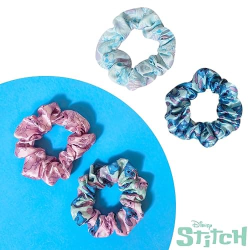 LUV HER Disney Stitch Scrunchies for Girls - 4 Large Printed Scrunchies with Your Favorite Characters - Hair Accessories for Girls 3+ thumbnail 6