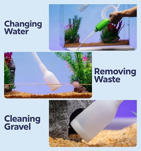 Luigi's Fish Tank Cleaner - Turtle Tank Accessories - Gravel Vacuum for Aquarium - Hand Siphon Hose to Remove and Change Water or Sand in Minutes - Aquarium Cleaning Tools thumbnail 6