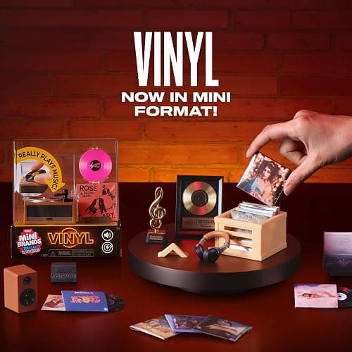 Mini Brands Really Works Vinyl Playset Series 1 by ZURU | Real working mini record player that spins & plays; exclusive mini vinyl included; collectible music playset; collector gift thumbnail 4