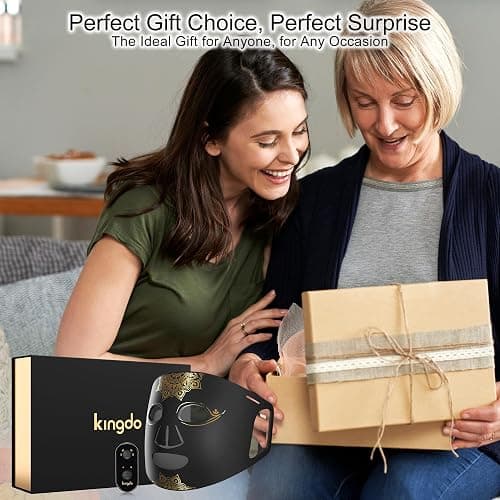 KINGDO Red Light Therapy Mask for Face, 4 Modes Infrared Light Therapy LED Face Mask with Remote, Portable and Rechargeable with Timer, Ideal for Home Use thumbnail 8