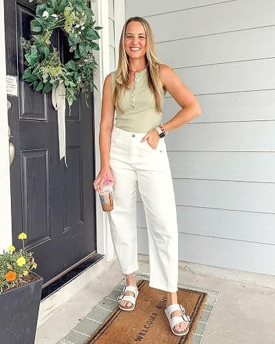 GRAPENT Barrel Jeans for Women Trendy High Waisted Wide Leg Baggy Cropped Relax Fit Stretch Denim Trouser Ankle Pants thumbnail 4