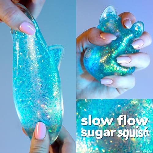 Original Squishmallows™ SLIMYGLOOP Blue Gelli Gels™, Slow Rising Sensory Squeeze Toy with Glitter, Gel Filled Fidget Toys thumbnail 2