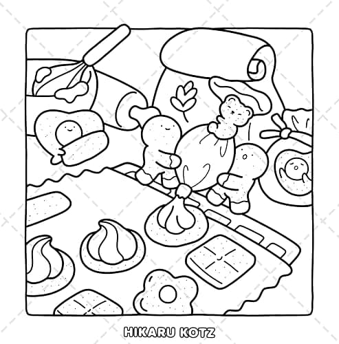 Tiny Corner: Cute and Cozy Coloring Book for Adults and Teens thumbnail 9