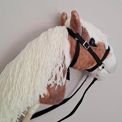 Hobby Horse Pinto Paint A3 Realistic Horse on a Stick with Open Mouth for Children 4 Years thumbnail 4
