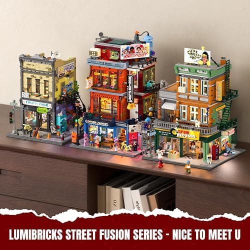 Lumibricks Street Fusion Boxing Club Lighting Building Bricks Set - City Town Modular Playset Collection Display kit with Minifigures 3036 Pcs for Adults & Teens & Life Enthusiasts thumbnail 7