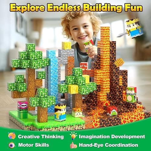 100PCS Magnetic Blocks Magnetic Building Blocks Sensory Toys for Kids Ages 3-5 6-8 8-12 Kids Game Toys for 3+ Year Old Boys & Girls, 3 4 5 6 7 8 9 10 Year Old Boy Birthday Gift Stocking Stuffers thumbnail 9