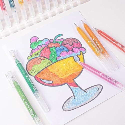 SASPOO glitter gel pen 36 Colors,Metallic Vibrant Sparkle gel pens for coloring,glitter pens for adults,colored gel pens for Adult Coloring Books and Drawing (36) thumbnail 5