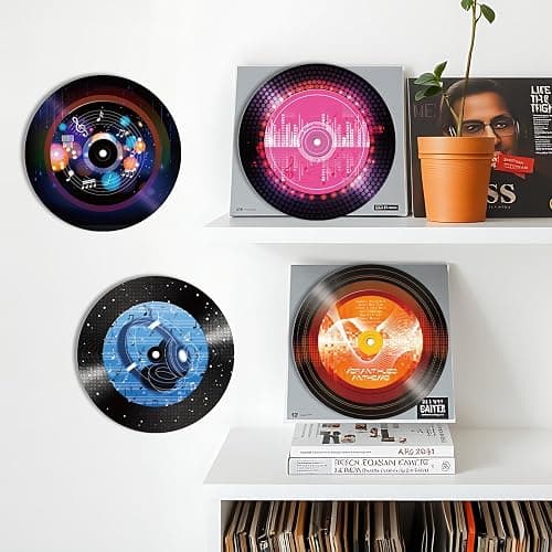 DOODLREAM 4PCS Colorful Abstract Music Vinyl Record Wall Decor 12" thumbnail 6
