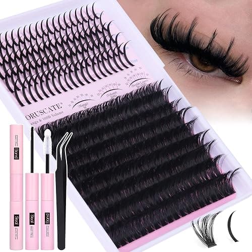 Lash Clusters Kit 100D Long Lash Spikes Lash Extension Kit Thick Eyelash Clusters Volume Individual Lashes Kit Mega Cluster Eyelash Extensions Strip Lashes DIY Spiky Lash Bond and Seal by CORUSCATE - Image 1