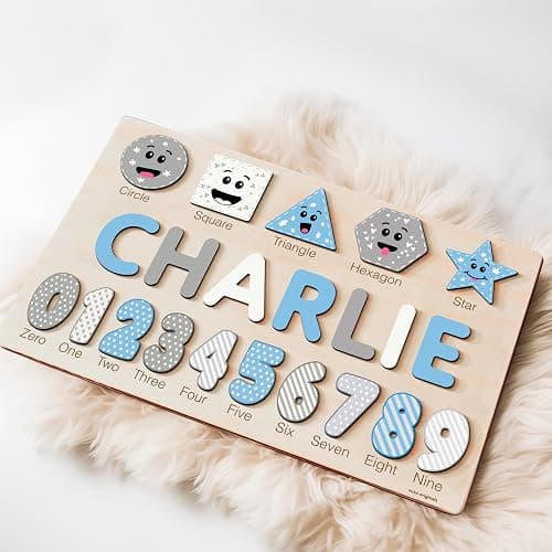 Wood Name Puzzle, Kid Gifts, Toddlers Name Puzzle, Baby Boy and Girl Gift, Toddler Gifts, Birthday Gift, Toddler Toy, Baby Toy, Montessori, Custom Blocks thumbnail 5