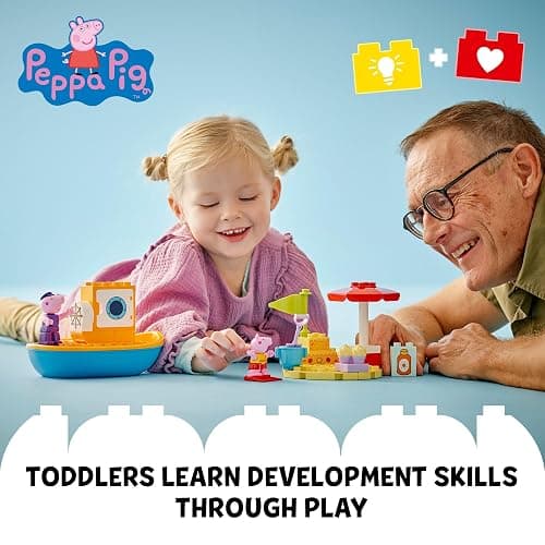 LEGO DUPLO Peppa Pig Boat Trip Bath Toy, Building Block Learning Set for Preschool Kids with 2 Peppa Pig Figures Included, Water Toy Gift Idea for Toddlers Ages 2 and Up, 10432 thumbnail 2