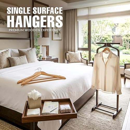 Utopia Home Premium Wooden Hangers 30 Pack - Durable & Slim Coat Hanger - Suit Hangers with 360-Degree Rotatable Hook - Wood Hangers with Shoulder Grooves (Natural) thumbnail 2