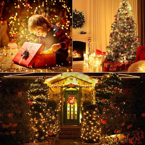 Fairy Lights Mains Powered 20M 200 LED Warm White Fairy Lights 8 Modes Fairy Lights Plug In with Remote Control & Timer for Christmas Outdoor Indoor Garden(Black Cable) thumbnail 6