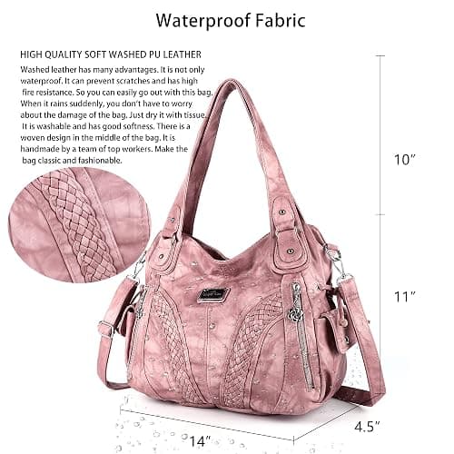 Purses and Handbags Women Fashion Tote Bag Shoulder Bags Top Handle Satchel Purses Washed Synthetic Leather Handbag thumbnail 5