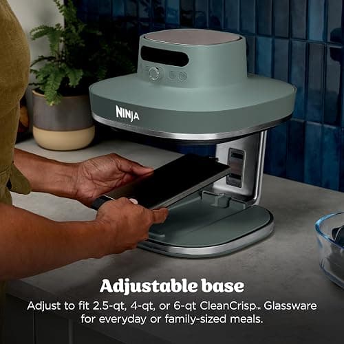 Ninja Crispi Pro 6-in-1 Glass Air Fryer | 450°F, Nontoxic, 6qt & 2.5qt Containers & Lids | Microwave, Freezer, Dishwasher Safe | Max Crisp, Air Fry, Bake, Roast, Recrisp, Dehydrate | Ash Grey, AS101DG thumbnail 4