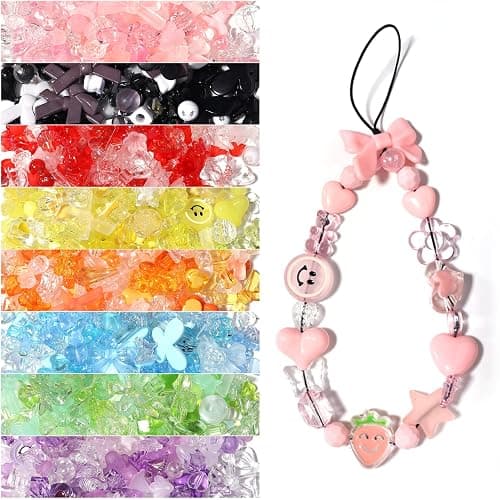 Forise 120pcs Acrylic Pink Assorted Beads Mix Random Style Candy Color Pastel Plastic Flower Beads for DIY Jewelry Making Bracelet Necklaces Phone Lanyard thumbnail 6