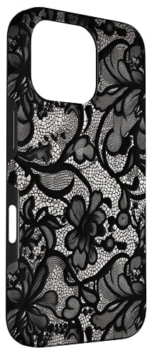Black Lace Vintage Pattern Case for iPhone 16 Pro thumbnail 3