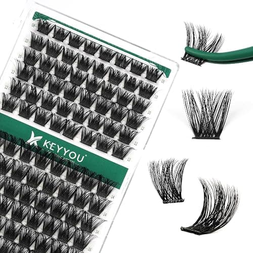 Lash Clusters 96pcs Individual Lashes Y02 D Curl 10-18MIX Cluster Lashes KEYYOU Volume Wispy Lash Extension Soft&Comfortable Easy DIY at Home(Y02,D-10-18MIX) - Image 1