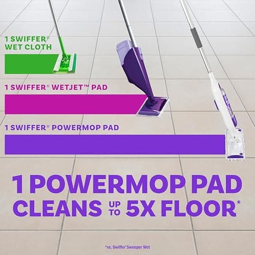 Swiffer PowerMop Multi-Surface Mop Kit for Floor Cleaning, Includes PowerMop, 2 Mopping Pad Refills, 1 Cleaning Solution with Fresh Scent and 2 Batteries thumbnail 7