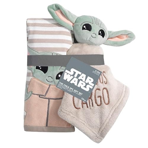 Lambs & Ivy Star Wars Mandalorian Baby Yoda Wearable Blanket/Lovey Gift Set 2pc thumbnail 7