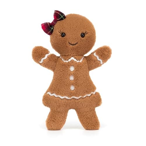 Jellycat Jolly Gingerbread Ruby Stuffed Toy, Original 7 inches - Christmas Plush Décor thumbnail 4