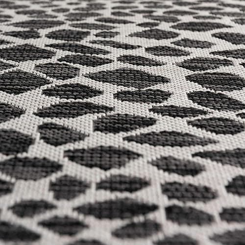 Unique Loom Outdoor Collection Area Rug - Cape Town (7' 10' x 10' Rectangle, Black/ Ivory) thumbnail 6