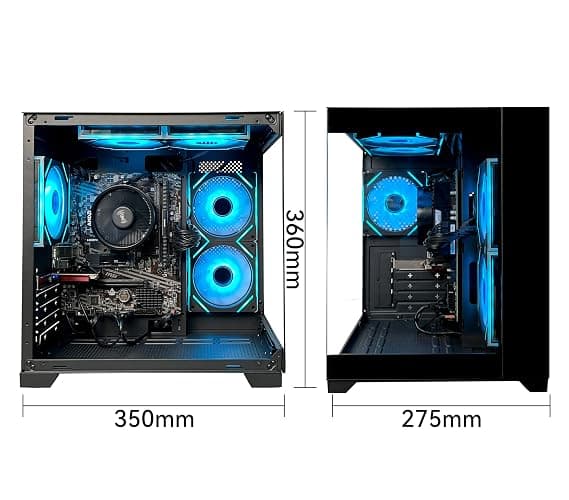 YAWYORE Gaming PC Desktop Computer AMD Ryzen 5 5600GT,16GB DDR4 3200MHz,1TB M.2 NVMe PCle4.0 Gen4,550W 80PLUS PSU,WiFi,Game Design Office Console,Sea View Room, Towers Prebuilt PC (Black) thumbnail 4