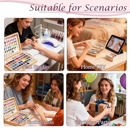 GZIXBDA Sponge Paint Patting Gel Polish & Tools Kit, 57 Colors Ombre Nail Gradient Painting Gel Blush Blooming for Pigment Pat Aura Nails, French Manicure thumbnail 3