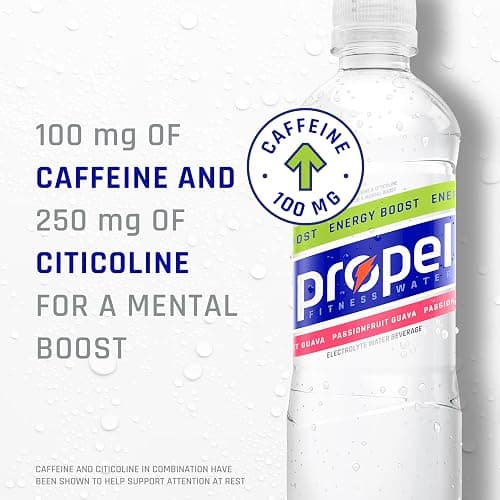 Propel Energy Boost Zero Calorie Flavored Water With Electrolytes and Caffeine, 3 Flavor Variety Pack, 16.9 fl oz Bottles (12 Pack) thumbnail 3