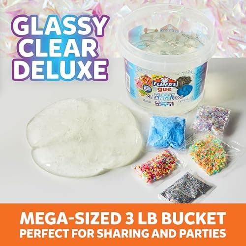 Elmer's Gue Premade Includes 5 Sets of Slime Add-ins, 3 Lb. Bucket, Glassy Clear thumbnail 4