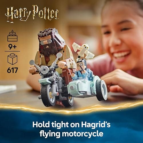 LEGO Harry Potter Hagrid & Harry’s Motorcycle Ride - Play and Display Motorbike Toy with a Sidecar & Hedwig Owl Figure - Wizarding World Gift for 9+ Year Old Girls & Boys - 76443 thumbnail 4