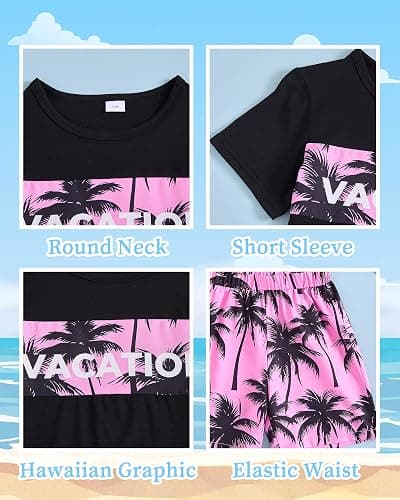 Boy Clothes Kids Boy's Summer Outfits Shorts Sleeve Crewneck T Shirt Tops Tees Shorts Sets Boy's 2 Piece Outfits thumbnail 4