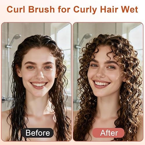 Curly Hair Brush with Boar Bristle & Wide-Tooth, Define & Detangle Wet/Dry thumbnail 4