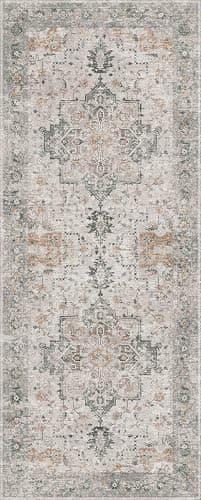 GENIMO Runner Rug 3x10, Non Slip Vintage Hallway Runner Rugs, Low Pile Lightweight Machine Washable Mat for Hallway, Entryway, Bedroom, Kitchen and Corridor, Light Taupe Brown thumbnail 7