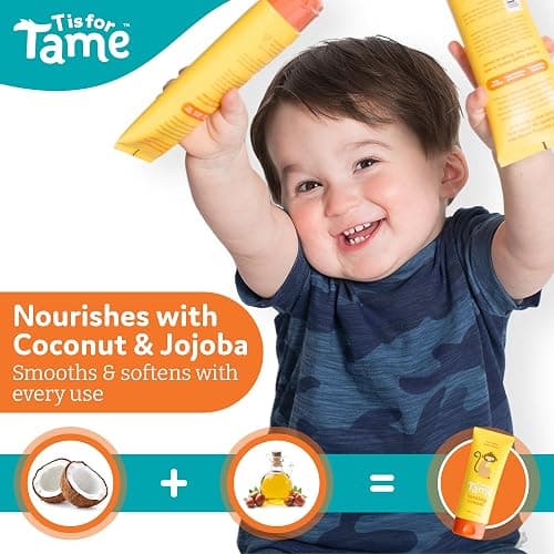 T is for Tame - Hair Taming Cream for Kids, All-Natural for Frizz & Flyaways, Coconut Oil, Leave-in Cream for Babies & Toddlers, Straight or Curly thumbnail 5