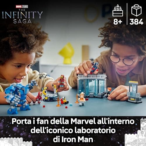 LEGO | Marvel Laboratorio di Iron Man: Sala delle Armature - Giocattolo per Fan dei Supereroi con Mech e 5 Minifigure come Aldrich Killian e Robot Dum-E - Regalo Avengers per Bambini da 8 Anni 76315 thumbnail 4