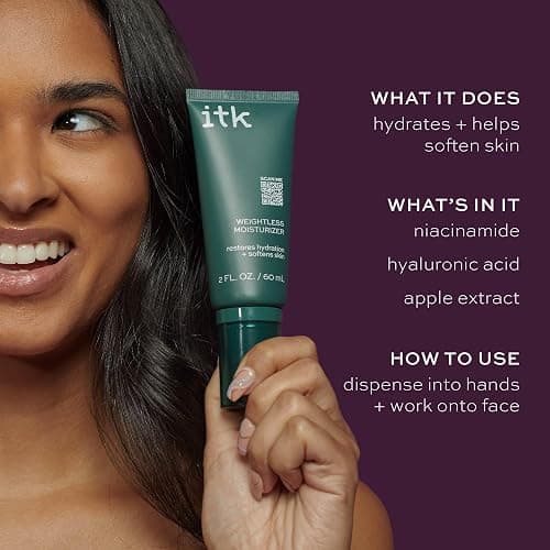 ITK Skincare Cleanser + Moisturizer Set - Milk-To-Foam Face Wash Cleanser + Weightless Hydrating Moisturizer for Smooth and Nourished Skin - Helps Remove Makeup + Hydrate Skin - Skincare Gift Set thumbnail 6