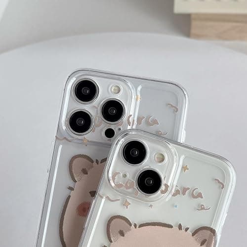 FLIRACON Cute Cartoon Capybara Clear Soft Phone Case Compatible with iPhone Case (Clear,for iPhone 16 Pro) thumbnail 3