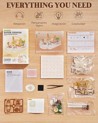 Rolife Super Creator Accessories Sunny Break Terrace, Tiny House Building Blocks for Little Dolls, DIY Plastic House Model Building Kits for Teens, DIY Crafts/Hobbies for Adults (Sunny Break Terrace) thumbnail 8
