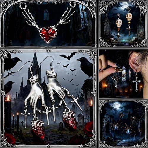 Mystery Jewelry Set,50-55 PCS Surprise Y2K Gothic Mystery Jewelry Box for Women,Gift Set(Gothic Witch Punk Necklace,Earrings, Rings,bracelets),Exclusive Fashion Gift for Her thumbnail 3