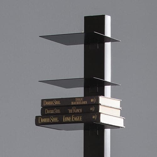 SEI Furniture 12 shelf Metal Spine Book Tower, Black thumbnail 4