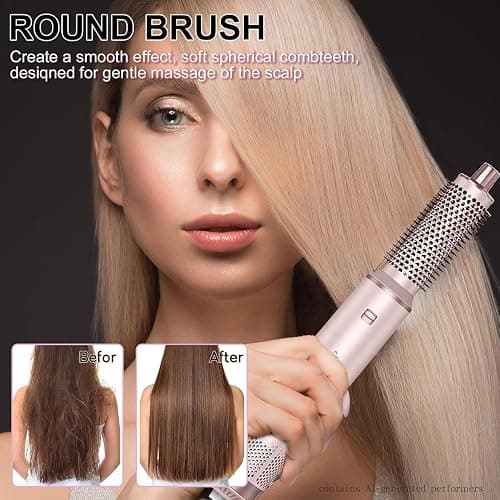 Dryhsip 5 in 1 Hair Styler & Wrap Air Curler, Low-Speed Hair Tools (Pink) | Negative Ionic Hair Brush Drying, Professional Blow Dryer Brush for Curling Volumizing Straightening Styling thumbnail 6