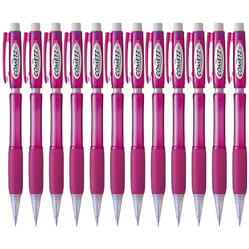 Pentel Cometz Automatic Pencil, 0.9mm, Pink Barrel, Box of 12 (AX119P) - Image 1