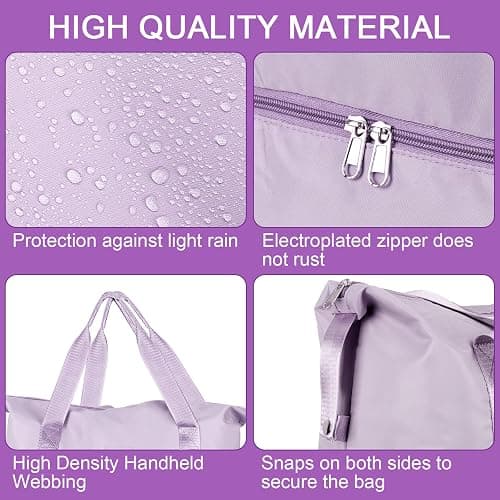 CS COSDDI 36L Weekend Borsa a tracolla, borsa da palestra separata asciutta e umida, borsa da corsa impermeabile per donna uomo sport palestra Weekender borsa tote borsa da ospedale - #04 Viola thumbnail 6