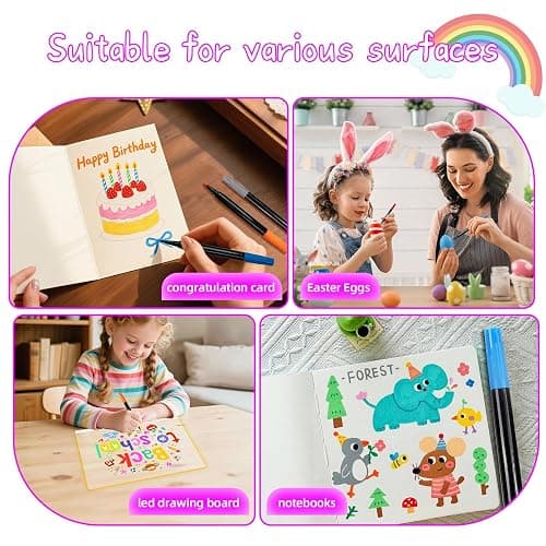 Signsxcel12-Color Liquid Markers for Led Note Board, Compatible with Light Up Drawing Board, Windows, Blackboard, Glass, Neon Erasable Markers,Wet or Dry Erase Markers Fine Tip thumbnail 8