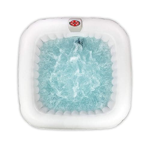 ALEKO Inflatable Hot Tub Spa with 1200W Heater & 130 Bubble Jets - Portable Hot Tub with Digital Controls, Filter Pump & Cover - Black & White, 265 Gal - 6 Person (Square) thumbnail 9
