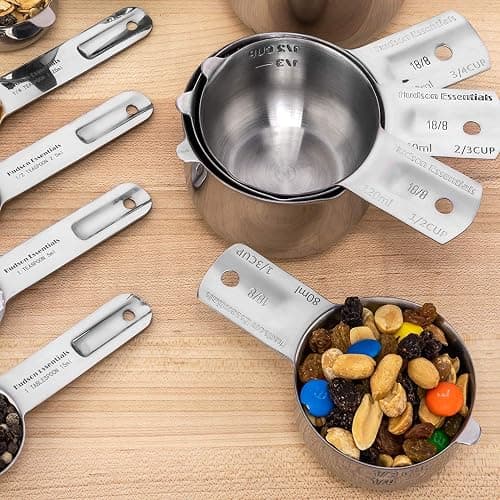 Hudson Essentials Stainless Steel Measuring Cups and Spoons Set - Stackable Set with Spout (11 Piece Set) thumbnail 9