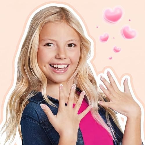 Plauva 26Pcs Press on Nails for Kids French Tip Short Almond Bow Fake Nails | with Pearl Designs for Kids Children Teenager Girls 8-12 Years Nude Press on Nails with Nail Glue thumbnail 3