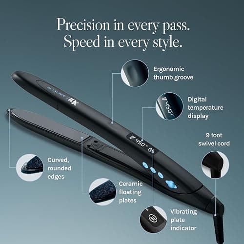 Bio Ionic 10X Styling Iron, Hair Straightener with 1" Sonic Vibrating Plates, Flat Iron with Ion Generating Mineral Complex, Versatile Syler for Wavy & Straight Hairstyles, 2025 Newer Version thumbnail 4